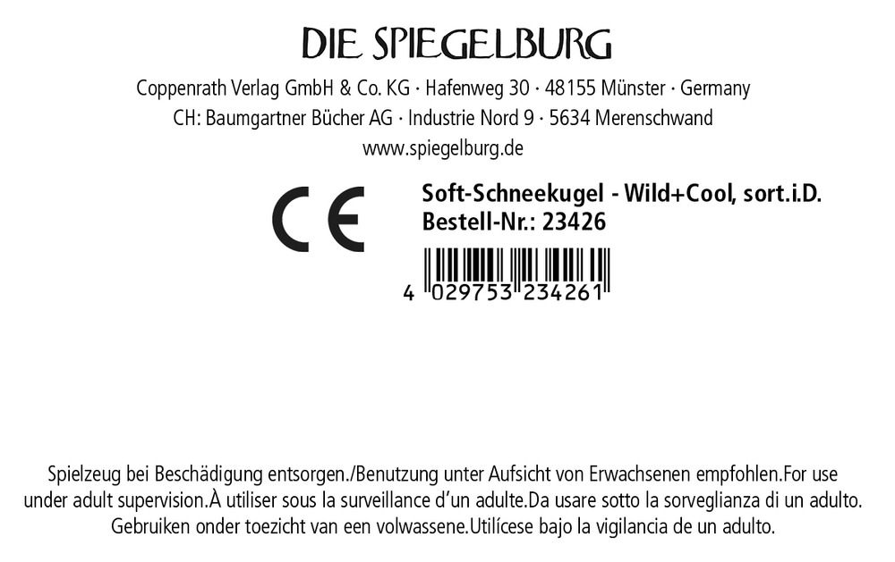 Soft-Schneekugel - Wild+Cool