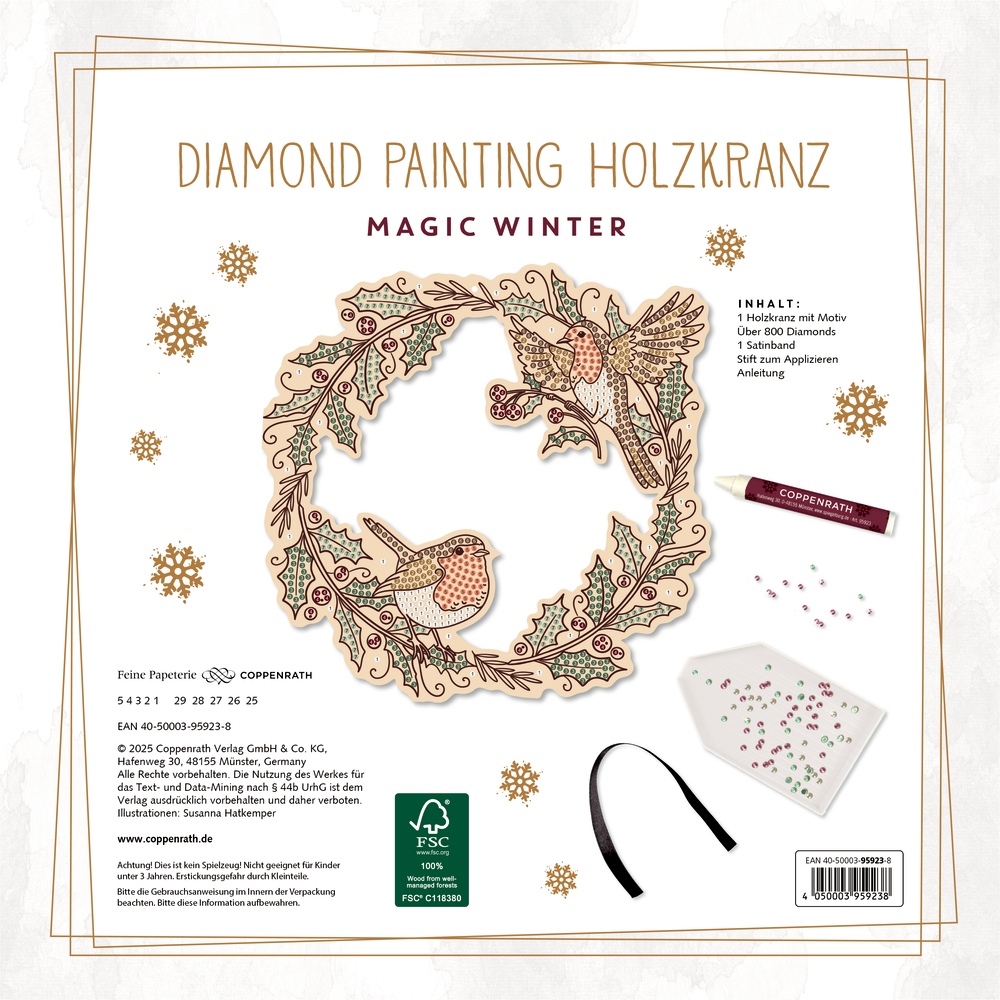 Diamond Painting Holzkranz: Magic Winter (Creative Time)