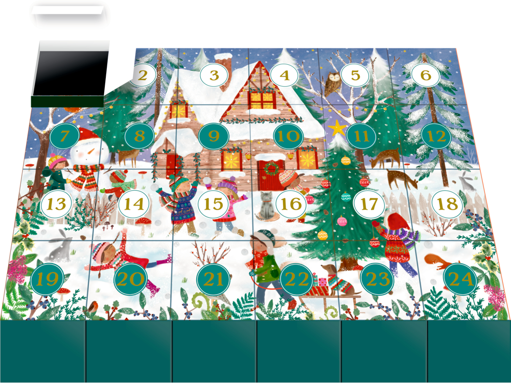 Fröhliche Winterzeit, Puzzle-Adventskalender