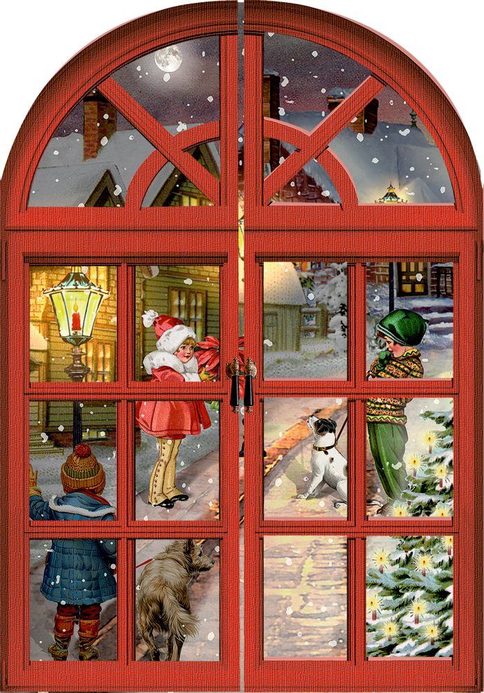 Nostalgisches Adventsfenster, Mini-Adventskalender (Behr)