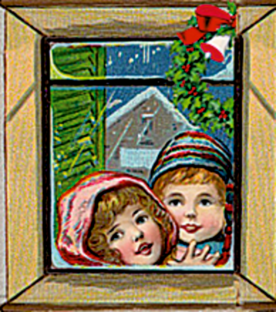 Kleiner Weihnachtskranz mit Reh, A3 Wand-Adventskalender (B.Behr)