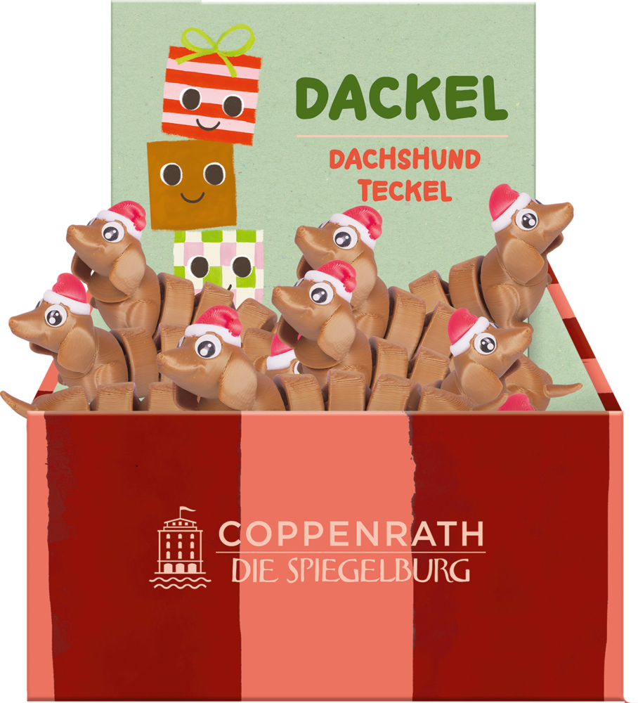 Dackel mit Weihnachtsmütze - Fröhliche Weihnachten