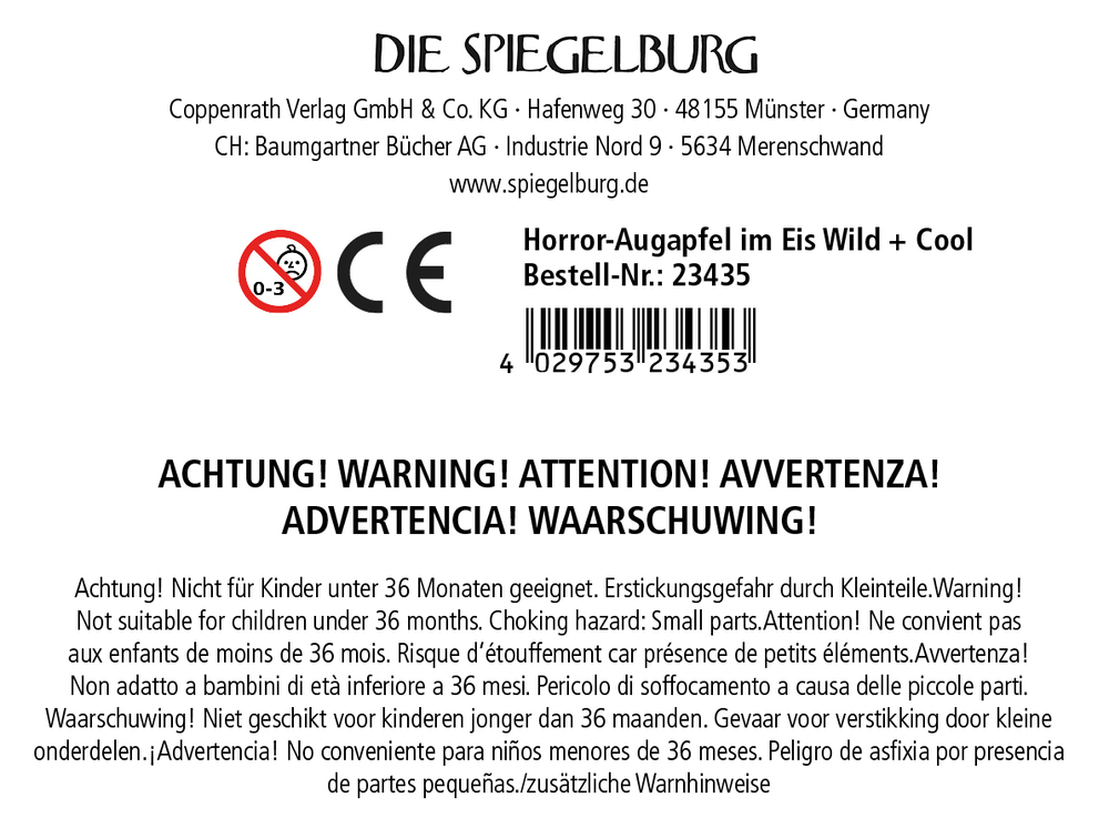 Horror-Augapfel im Eis Wild + Cool