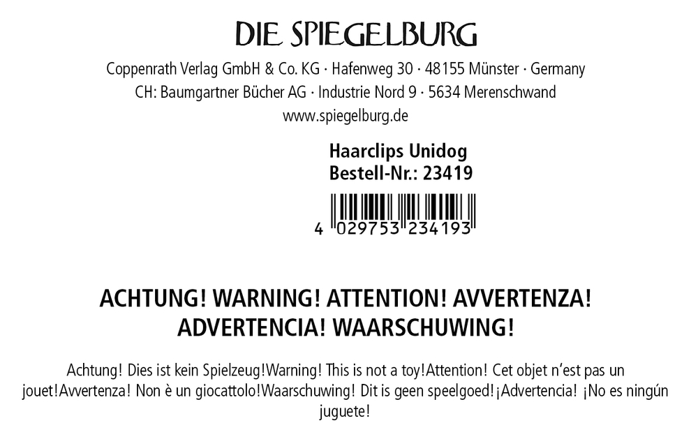 Haarclips Unidog